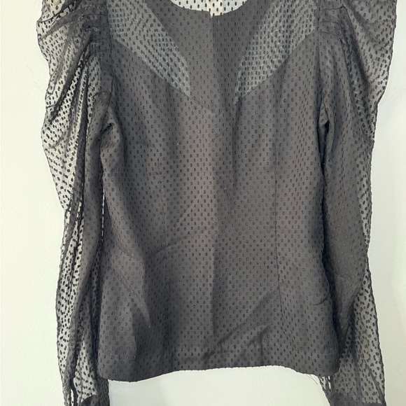 H&M Lace Polka Dot Sheer Top – Size 4, Puffed Sleeves - Picture 13 of 16